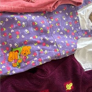 Disney Winnie the Pooh Purple Floral Baby Outfit